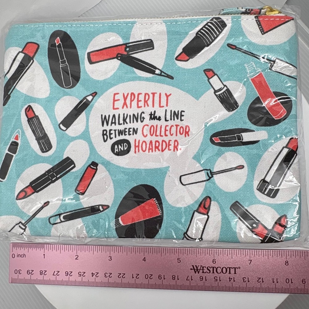 Emily McDowell Cosmetic Bag Makeup Pouch Expertly Walking Collector Hoarder - Picture 4 of 8